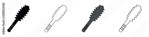 Photos Collection of four spiked mace icons in different styles and colors