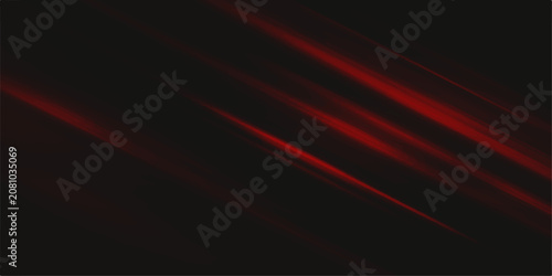 Tableau sur toile Abstract streaks of deep red light flow diagonally across a dark, moody background, creating a sense of dynamic motion and mystery