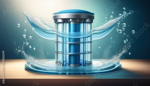 advanced water purification technologies in multi stage filter cartridge clean liquid flows through layers for pure safe drinking water ensuring feeling of health and security