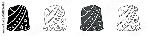 Bild auf Leinwand Collection of four thimble icons in different styles and colors