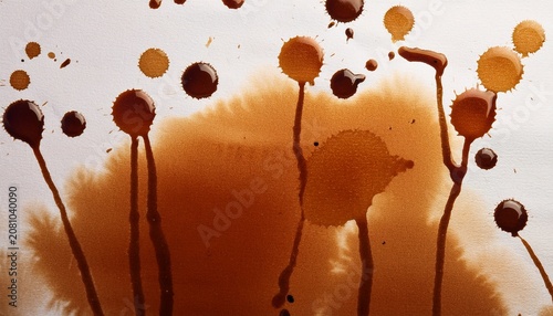 abstract shot of coffee dripping on paper showcasing texture and pattern the stains create an interesting visual effect