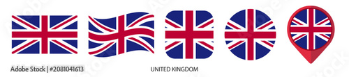 Obraz na plátně United Kingdom flag icon set on transparent background