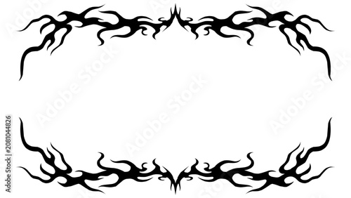 Cuadro en lienzo Abstract neo tribal vector frame design on a clean white background