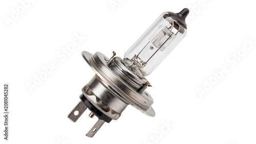 Fotografía Car metallic halogen headlight bulb spare part isolated on a transparent backgro