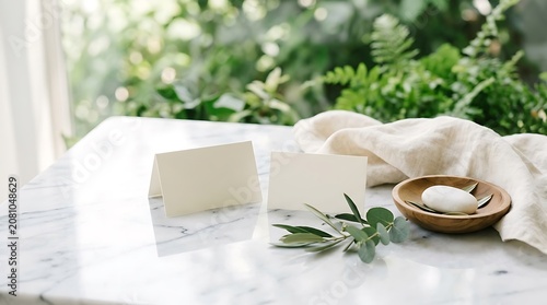 Natural soap bar with olive leaves on a sunny window sill