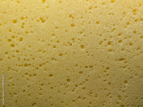 Golden Sponge Foam Texture with Fine Porous Detail for Cleaning and Abstract Background Applications