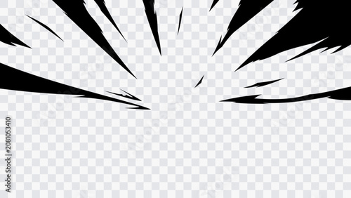 Obraz na płótnie Abstract comic speed lines burst isolated on transparent background