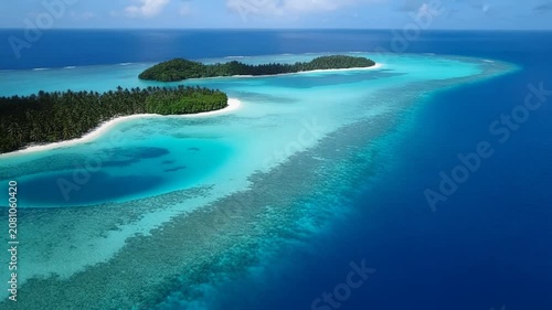 Aerial View of Tropical Paradise Lagoon 4K Generative AI