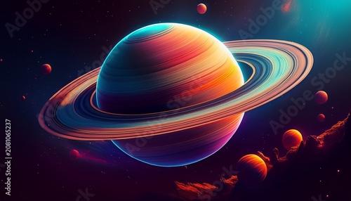 saturn in space copy space