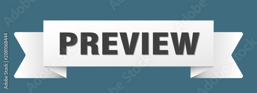 Εκτύπωση καμβά preview ribbon isolated on transparent background. preview ribbon