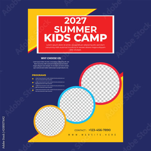 Creative Summer Camp Flyer Template for Kids Adventure & Fun Events