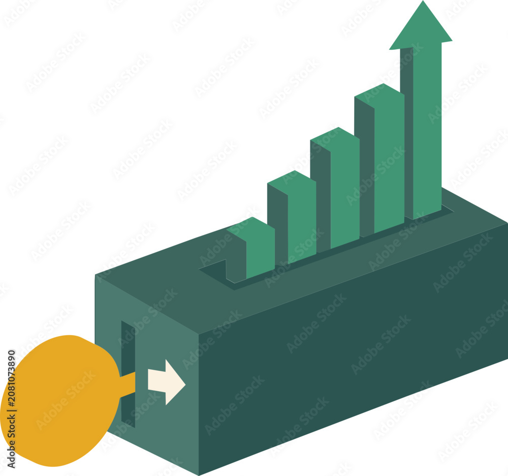 Fototapeta premium Global Investment Portfolio Strategy Concept Flat Vector Icon Illustra