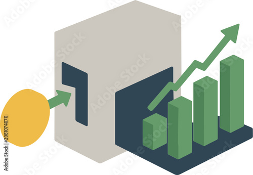 Golden snowball rolling down a mountain representing compound interest