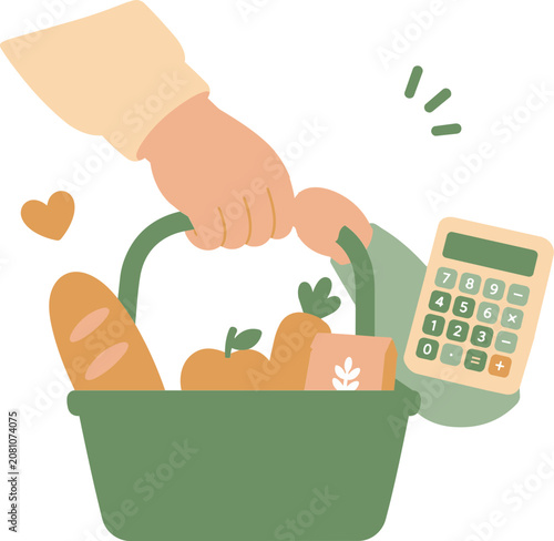Parent and Child Shopping with Calculator for Budgeting