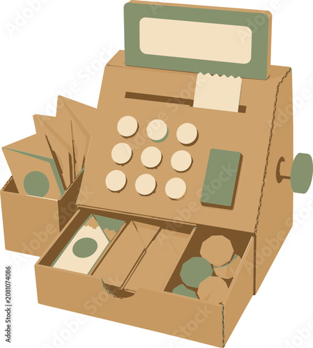 Handmade Origami Currency Cash Register for Educational Play