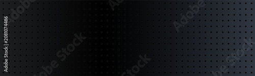 Schilderij op canvas Black metal perforated texture background dark mesh hole
