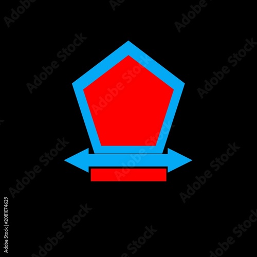 Foto vector illustration of a red shield