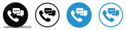 Quadro su tela Telephone receiver with speech bubbles icon set