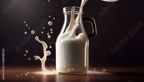 milk pouring glass bottle