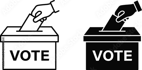 Hand Placing Ballot in Voting Box Flat Vector Illustration – Election, Democracy, Referendum, Civic Participation and Voting Concept