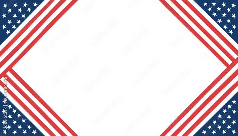 Fototapeta premium American flag design with red white and blue colors patriotic frame