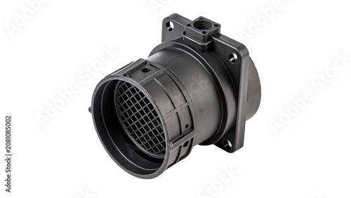 Tableau sur toile Car plastic air intake flow sensor housing component isolated on a transparent b