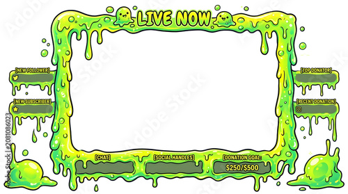 Whimsical Cartoon Style Stream Frame