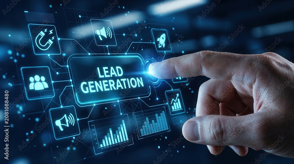 Fototapeta premium Lead generation analytics interface designed for sales funnel optimization and business growth.
