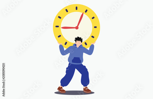 Business Time Management and Productivity Flat Design Illustration