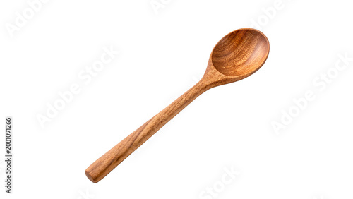 Photos Classic simple wooden cooking stirring spoon kitchen utensil isolated on transpa