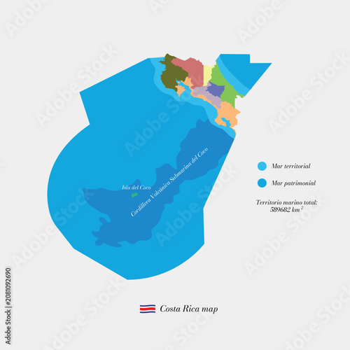 Territorial map of Costa Rica