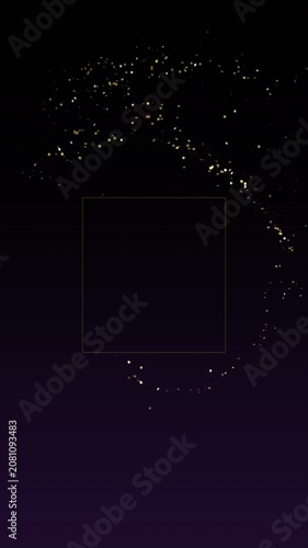 Abstract Digital Frame with Floating Particle Swirls.
