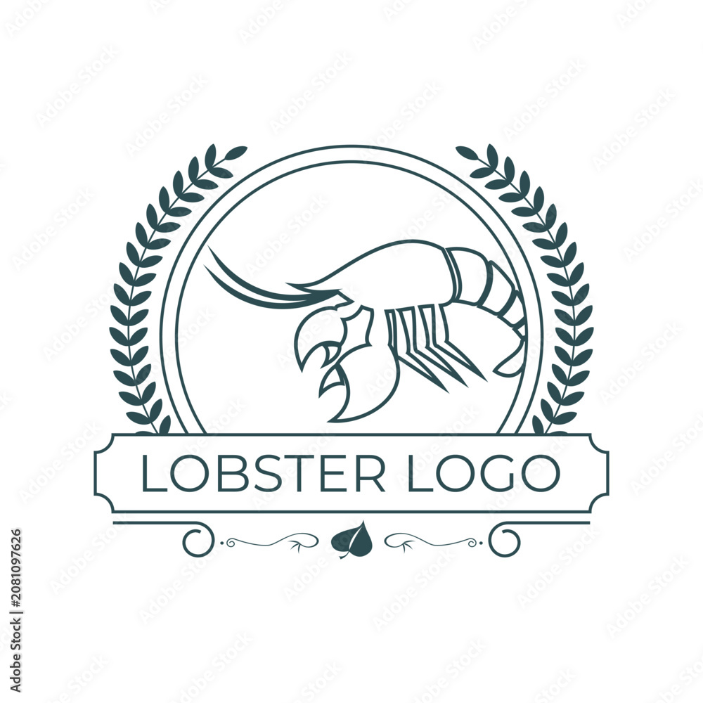 Fototapeta premium Vintage lobster logo
