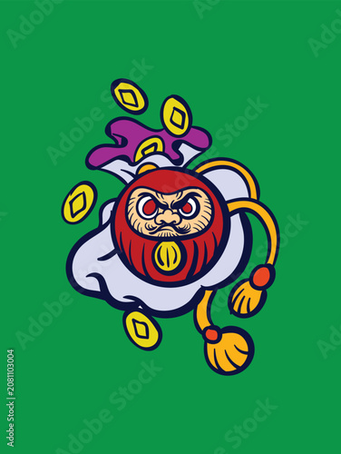cute character illustration with japanese style for kaijune event