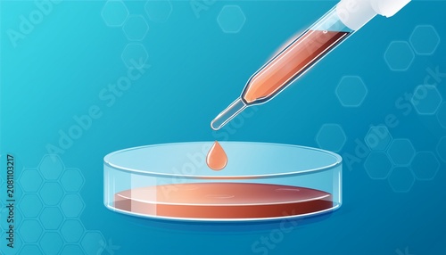 pipette dropping serum into petri dish banner format