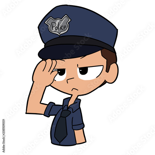 Obraz na płótnie Elite police officer formal salute pose