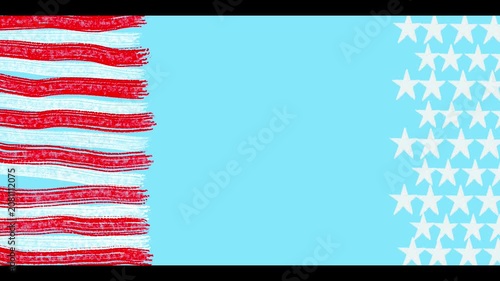 American holidays frame with white stars and red stripes for Independence Day sales,banners,patriotic advertising,holiday presentations