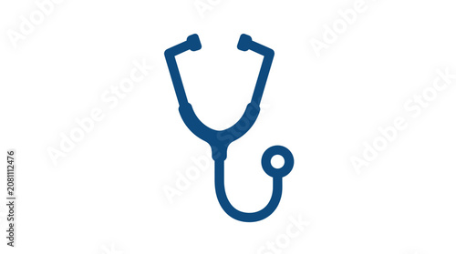 Minimalist Blue Stethoscope Icon for Medical Healthcare Design