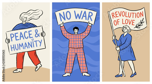 Konstfotografi Courageous Individual Standing Tall While Holding a Humanism Protest Banner and