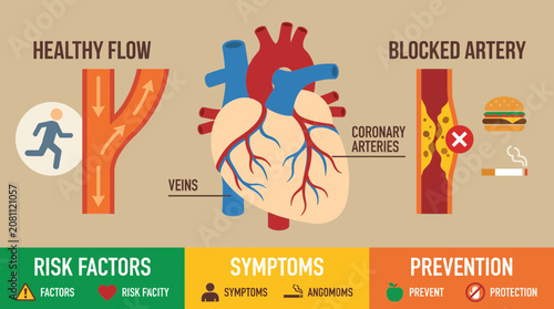 Foto Coronary Artery Infographic Banner