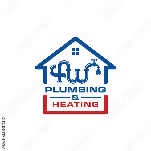 letter A W plumbing and heating logo, Simple Water Initial A W Letter Logo Design. Water Icon On Initial Letter W Logo Design.