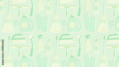 Cleaning Background Loop - green