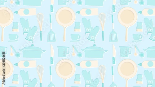 Kitchen Background Loop - blue