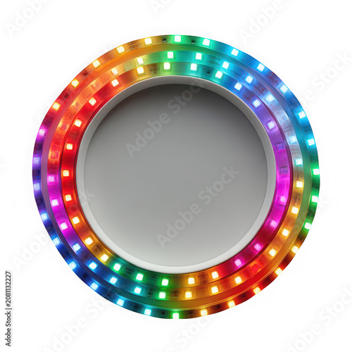 Colorful circular light pattern with dots
