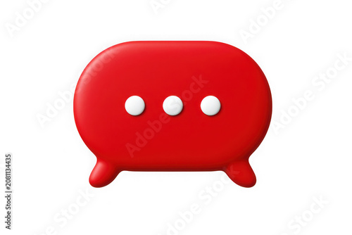 Red speech bubble chat icon with white text space