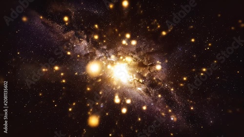 Cosmic explosion of stars and galactic dust in deep space