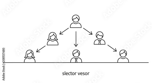Foto Teamwork Hierarchy Icon: Leader and subordinates in a pyramid structure