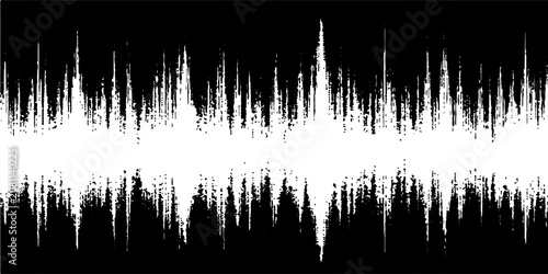 Photos Aggressive sound distortion concept with white static frequency lines