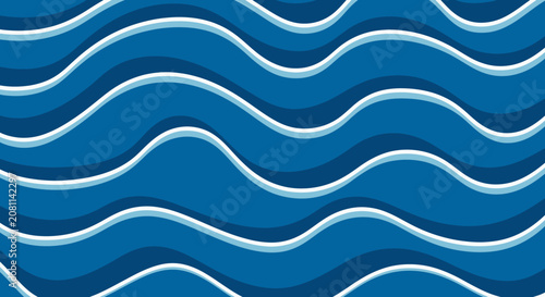 Abstract Blue Wavy Lines Background
