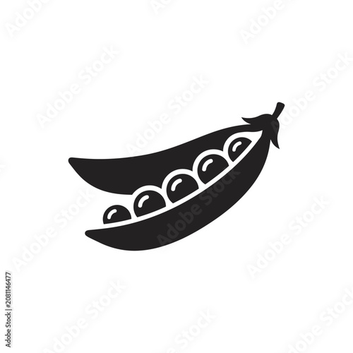 Fresh pea pod icon healthy organic food vegetable illustration